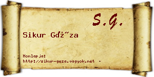 Sikur Géza névjegykártya