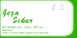 geza sikur business card